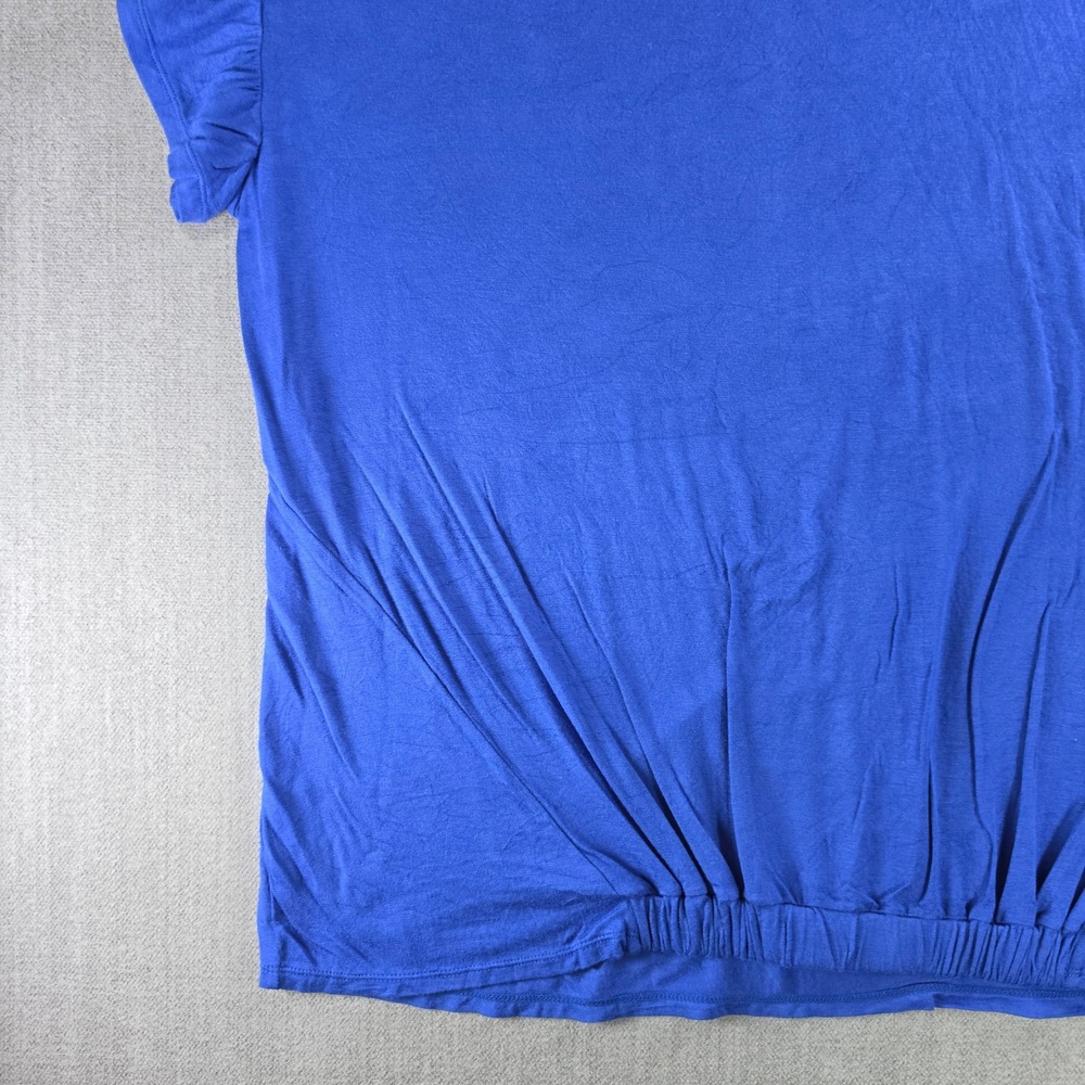 Time and Tru Maternity Top Women XL Blue Ruffle Sleeve Elastic Hem T-Shirt - Picture 12 of 16